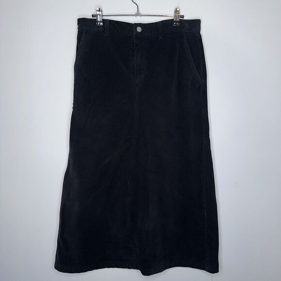Ralph Lauren Dresses & Skirts - Ralph Lauren Polo Jeans Co. Women’s Ful Length Corduroy Skirt Boho Black Side 8